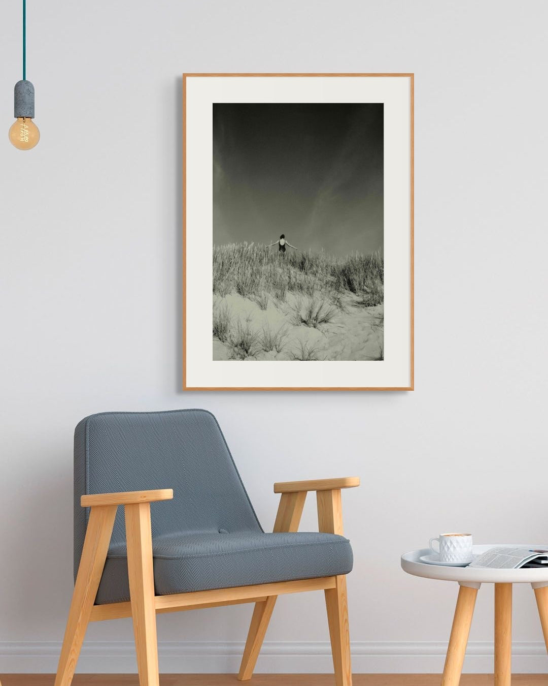Framed fine art photograph Baltic Dunes by Jonė Reed, displayed in minimalist interior
